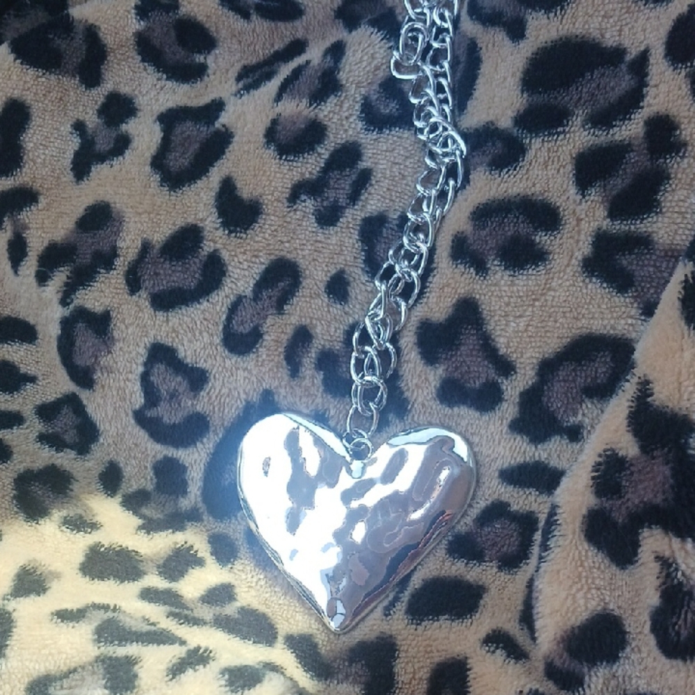 Silver Heart Pendant Necklace - Women's Jewelry